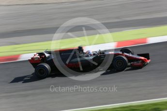 World © Octane Photographic Ltd. Formula 1 - Winter Test 1. Romain Grosjean - Haas F1 Team VF-17. Circuit de Barcelona-Catalunya. Thursday 2nd March 2017. Digital Ref :1783LB5D9076