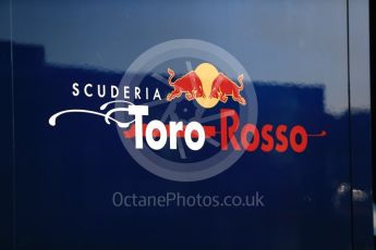 World © Octane Photographic Ltd. Scuderia Toro Rosso logo, Circuit de Barcelona-Catalunya. Sunday 26th February 2017. Digital Ref : 1778CB1D5683