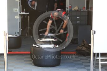 World © Octane Photographic Ltd. Haas F1 Team VF-17 - new 2017 spec Pirelli tyres. Sunday 26th February 2017. Digital Ref : 1778CB1D5702