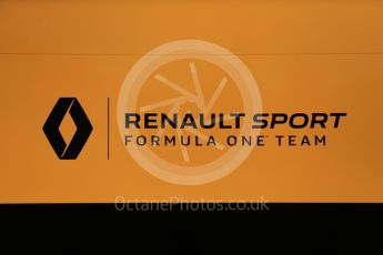 World © Octane Photographic Ltd. Renault Sport F1 Team logo, Circuit de Barcelona-Catalunya. Sunday 26th February 2017. Digital Ref : 1778CB1D5717