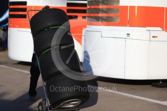 World © Octane Photographic Ltd. Sauber F1 Team new 2017 spec wheels and Pirelli intermediate tyres, Circuit de Barcelona-Catalunya. Sunday 26th February 2017. Digital Ref : 1778CB1D5723
