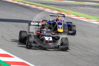 World © Octane Photographic Ltd. GP3 - Qualifying. Steijn Schothorst – Arden International and Santini Ferrucci – DAMS. Circuit de Barcelona - Catalunya, Spain. Saturday 13th May 2017. Digital Ref:1817LB1D0556