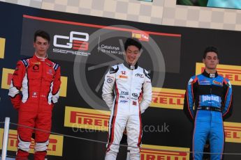 World © Octane Photographic Ltd. GP3 - Race 1. Nirei Fukuzumi - ART Grand Prix (1st), Leonardo Pulcini - Arden International (2nd) and Allessio Lorando – Jenzer Motorsport (3rd). Circuit de Barcelona - Catalunya, Spain. Saturday 13th May 2017. Digital Ref: 1820LB1D2665