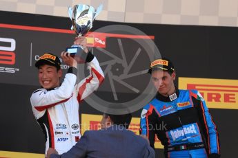 World © Octane Photographic Ltd. GP3 - Race 1. Nirei Fukuzumi - ART Grand PrIx (1st) and and Allessio Lorando – Jenzer Motorsport (3rd). Circuit de Barcelona - Catalunya, Spain. Saturday 13th May 2017. Digital Ref: 1820LB1D2687