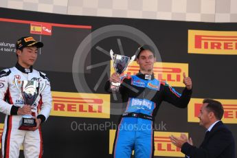 World © Octane Photographic Ltd. GP3 - Race 1. Allessio Lorando – Jenzer Motorsport and Nirei Fukuzumi - ART Grand Prix . Circuit de Barcelona - Catalunya, Spain. Saturday 13th May 2017. Digital Ref: 1820LB1D2718