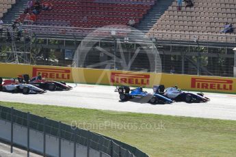 World © Octane Photographic Ltd. GP3 - Race 2. Dorian Boccolacci – Trident and Arjun Maini – Jenzer Motorsport. Circuit de Barcelona - Catalunya, Spain. Sunday 14th May 2017. Digital Ref:1821LB1D2786