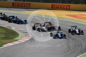 World © Octane Photographic Ltd. GP3 - Race 2. Dorian Boccolacci – Trident, Arjun Maini – Jenzer Motorsport, Raoul Hyman – Campos Racing and Anthoine Hubert - ART Grand Prix. Circuit de Barcelona - Catalunya, Spain. Sunday 14th May 2017. Digital Ref:1821LB1D2792