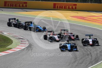 World © Octane Photographic Ltd. GP3 - Race 2. Dorian Boccolacci – Trident, Arjun Maini – Jenzer Motorsport, Raoul Hyman – Campos Racing and Anthoine Hubert - ART Grand Prix. Circuit de Barcelona - Catalunya, Spain. Sunday 14th May 2017. Digital Ref:1821LB1D2795