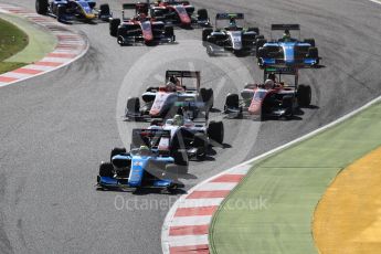 World © Octane Photographic Ltd. GP3 - Race 2. Dorian Boccolacci – Trident, Arjun Maini – Jenzer Motorsport, Raoul Hyman – Campos Racing and Anthoine Hubert - ART Grand Prix. Circuit de Barcelona - Catalunya, Spain. Sunday 14th May 2017. Digital Ref:1821LB1D2803