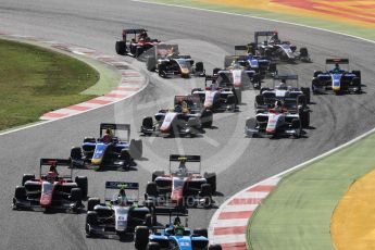 World © Octane Photographic Ltd. GP3 - Race 2. Allessio Lorando – Jenzer Motorsport leads the chasing pack. Sunday 14th May 2017. Digital Ref:1821LB1D2812