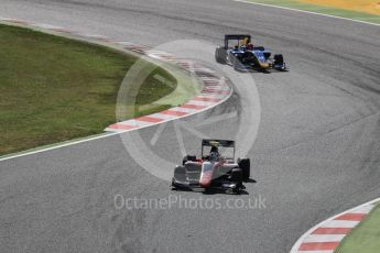 World © Octane Photographic Ltd. GP3 - Race 2. Nirei Fukuzumi - ART Grand Prix and Santini Ferrucci – DAMS. Circuit de Barcelona - Catalunya, Spain. Sunday 14th May 2017. Digital Ref:1821LB1D2915