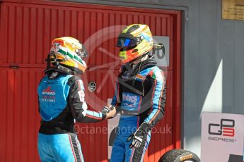 World © Octane Photographic Ltd. GP3 - Race 2. Arjun Maini and Allessio Lorando – Jenzer Motorsport. Circuit de Barcelona - Catalunya, Spain. Sunday 14th May 2017. Digital Ref:1821LB1D3035