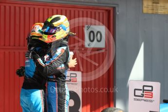 World © Octane Photographic Ltd. GP3 - Race 2. Arjun Maini and Allessio Lorando – Jenzer Motorsport. Circuit de Barcelona - Catalunya, Spain. Sunday 14th May 2017. Digital Ref:1821LB1D3040