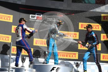 World © Octane Photographic Ltd. GP3 - Race 2. Arjun Maini (1st) – Jenzer Motorsport, Dorian Boccolacci (2nd) – Trident and Allessio Lorando (3rd) – Jenzer Motorsport. Circuit de Barcelona - Catalunya, Spain. Sunday 14th May 2017. Digital Ref:1821LB1D3193