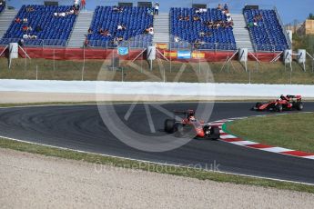 World © Octane Photographic Ltd. GP3 - Race 2. George Russell and Nirei Fukuzumi - ART Grand Prix. Circuit de Barcelona - Catalunya, Spain. Sunday 14th May 2017. Digital Ref:1821LB2D8667