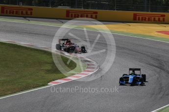 World © Octane Photographic Ltd. GP3 - Race 2. Allessio Lorando – Jenzer Motorsport and George Russell - ART Grand Prix. Circuit de Barcelona - Catalunya, Spain. Sunday 14th May 2017. Digital Ref:1821LB2D8697