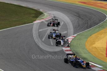 World © Octane Photographic Ltd. GP3 - Race 2. Tatiana Calderon – DAMS, Steijn Schothorst – Arden International, Bruno Baptista – DAMS and Jack Aitken - ART Grand Prix. Circuit de Barcelona - Catalunya, Spain. Sunday 14th May 2017. Digital Ref:1821LB2D8716