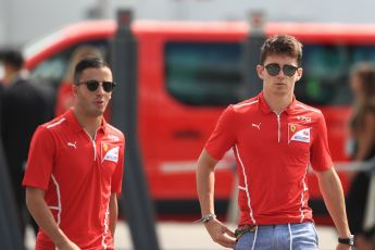 World © Octane Photographic Ltd. Formula 1 - Italian Grand Prix - Paddock. Charles Leclerc and Antonio Fuoco - PREMA Racing. Monza, Italy. Thursday 31st August 2017. Digital Ref: 1931LB1D0064