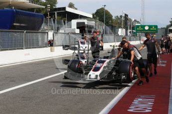 World © Octane Photographic Ltd. Formula 1 - Italian Grand Prix - Pit Lane. Haas F1 Team VF-17. Monza, Italy. Thursday 31st August 2017. Digital Ref: 1931LB2D7521
