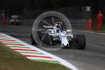 World © Octane Photographic Ltd. Formula 1 - Italian Grand Prix - Practice 1. Lance Stroll - Williams Martini Racing FW40. Monza, Italy. Friday 1st September 2017. Digital Ref: 1938LB1D1055