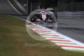 World © Octane Photographic Ltd. Formula 1 - Italian Grand Prix - Practice 1. Sergio Perez - Sahara Force India VJM10. Monza, Italy. Friday 1st September 2017. Digital Ref: 1938LB1D1183