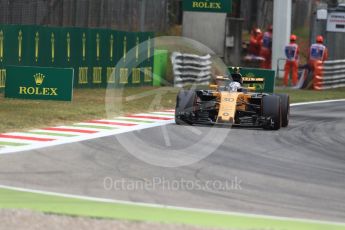 World © Octane Photographic Ltd. Formula 1 - Italian Grand Prix - Practice 1. Jolyon Palmer - Renault Sport F1 Team R.S.17. Monza, Italy. Friday 1st September 2017. Digital Ref: 1938LB1D1662