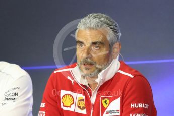 World © Octane Photographic Ltd. Formula 1 - Italian Grand Prix – Friday Team Press Conference – Part 1. Maurizio Arrivabene – Managing Director and Team Principal of Scuderia Ferrari. Monza, Italy. Friday 1st September 2017. Digital Ref: 1940LB1D2863