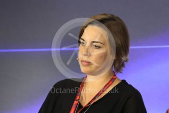 World © Octane Photographic Ltd. Formula 1 - Italian Grand Prix – Friday Team Press Conference – Part 2. Claire Williams - Deputy Team Principal of Williams Martini Racing. Monza, Italy. Friday 1st September 2017. Digital Ref: 1940LB1D2969