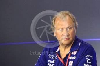 World © Octane Photographic Ltd. Formula 1 - Italian Grand Prix – Friday Team Press Conference – Part 2. Robert Fernley - Deputy Team Principal of Sahara Force India. Monza, Italy. Friday 1st September 2017. Digital Ref: 1940LB1D2993