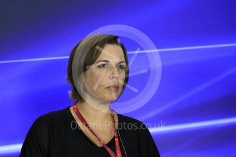 World © Octane Photographic Ltd. Formula 1 - Italian Grand Prix – Friday Team Press Conference – Part 2. Claire Williams - Deputy Team Principal of Williams Martini Racing. Monza, Italy. Friday 1st September 2017. Digital Ref: 1940LB1D3005