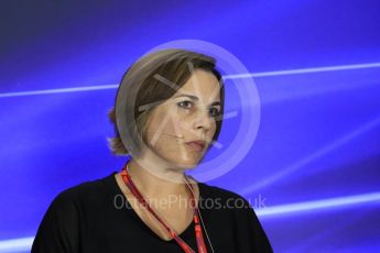 World © Octane Photographic Ltd. Formula 1 - Italian Grand Prix – Friday Team Press Conference – Part 2. Claire Williams - Deputy Team Principal of Williams Martini Racing. Monza, Italy. Friday 1st September 2017. Digital Ref: 1940LB1D3010