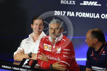 World © Octane Photographic Ltd. Formula 1 - Italian Grand Prix – Friday Team Press Conference – Part 1. Maurizio Arrivabene – Managing Director and Team Principal of Scuderia Ferrari, Frederic Vasseur – Team Principal and CEO of Sauber Motorsport AG and Toto Wolff - Executive Director & Head of Mercedes-Benz Motorsport. Monza, Italy. Friday 1st September 2017. Digital Ref: 1940LB2D8372