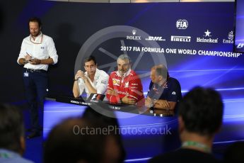 World © Octane Photographic Ltd. Formula 1 - Italian Grand Prix – Friday Team Press Conference – Part 1. Maurizio Arrivabene – Managing Director and Team Principal of Scuderia Ferrari, Frederic Vasseur – Team Principal and CEO of Sauber Motorsport AG and Toto Wolff - Executive Director & Head of Mercedes-Benz Motorsport. Monza, Italy. Friday 1st September 2017. Digital Ref: 1940LB2D8382