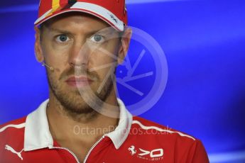 World © Octane Photographic Ltd. Formula 1 - Italian Grand Prix – Thursday Driver Press Conference – Part 1. Sebastian Vettel - Scuderia Ferrari. Monza, Italy. Thursday 31st August 2017. Digital Ref: 1935LB1D0516