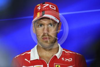 World © Octane Photographic Ltd. Formula 1 - Italian Grand Prix – Thursday Driver Press Conference – Part 1. Sebastian Vettel - Scuderia Ferrari. Monza, Italy. Thursday 31st August 2017. Digital Ref: 1935LB1D0522