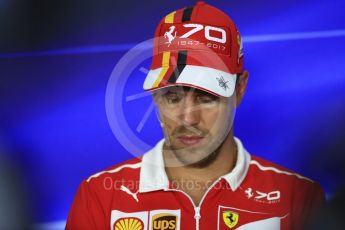 World © Octane Photographic Ltd. Formula 1 - Italian Grand Prix – Thursday Driver Press Conference – Part 1. Sebastian Vettel - Scuderia Ferrari. Monza, Italy. Thursday 31st August 2017. Digital Ref: 1935LB1D0534