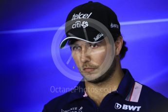 World © Octane Photographic Ltd. Formula 1 - Italian Grand Prix – Thursday Driver Press Conference – Part 1. Sergio Perez - Sahara Force India. Monza, Italy. Thursday 31st August 2017. Digital Ref: 1935LB1D0589