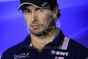 World © Octane Photographic Ltd. Formula 1 - Italian Grand Prix – Thursday Driver Press Conference – Part 1. Sergio Perez - Sahara Force India. Monza, Italy. Thursday 31st August 2017. Digital Ref: 1935LB1D0595