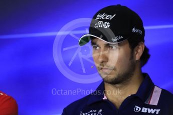 World © Octane Photographic Ltd. Formula 1 - Italian Grand Prix – Thursday Driver Press Conference – Part 1. Sergio Perez - Sahara Force India. Monza, Italy. Thursday 31st August 2017. Digital Ref: 1935LB1D0602