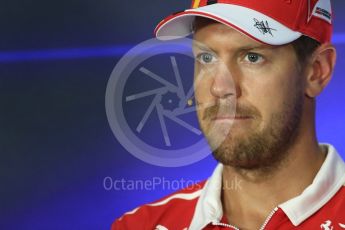 World © Octane Photographic Ltd. Formula 1 - Italian Grand Prix – Thursday Driver Press Conference – Part 1. Sebastian Vettel - Scuderia Ferrari. Monza, Italy. Thursday 31st August 2017. Digital Ref: 1935LB1D0633