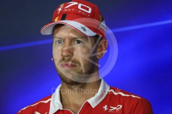 World © Octane Photographic Ltd. Formula 1 - Italian Grand Prix – Thursday Driver Press Conference – Part 1. Sebastian Vettel - Scuderia Ferrari. Monza, Italy. Thursday 31st August 2017. Digital Ref: 1935LB1D0647