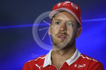 World © Octane Photographic Ltd. Formula 1 - Italian Grand Prix – Thursday Driver Press Conference – Part 1. Sebastian Vettel - Scuderia Ferrari. Monza, Italy. Thursday 31st August 2017. Digital Ref: 1935LB1D0659