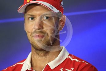 World © Octane Photographic Ltd. Formula 1 - Italian Grand Prix – Thursday Driver Press Conference – Part 1. Sebastian Vettel - Scuderia Ferrari. Monza, Italy. Thursday 31st August 2017. Digital Ref: 1935LB1D0681
