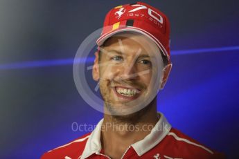 World © Octane Photographic Ltd. Formula 1 - Italian Grand Prix – Thursday Driver Press Conference – Part 1. Sebastian Vettel - Scuderia Ferrari. Monza, Italy. Thursday 31st August 2017. Digital Ref: 1935LB1D0686