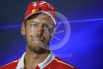 World © Octane Photographic Ltd. Formula 1 - Italian Grand Prix – Thursday Driver Press Conference – Part 1. Sebastian Vettel - Scuderia Ferrari. Monza, Italy. Thursday 31st August 2017. Digital Ref: 1935LB1D0697