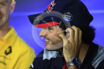 World © Octane Photographic Ltd. Formula 1 - Italian Grand Prix – Thursday Driver Press Conference – Part 2. Carlos Sainz - Scuderia Toro Rosso. Monza, Italy. Thursday 31st August 2017. Digital Ref: 1935LB1D0703