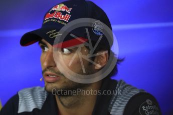 World © Octane Photographic Ltd. Formula 1 - Italian Grand Prix – Thursday Driver Press Conference – Part 2. Carlos Sainz - Scuderia Toro Rosso. Monza, Italy. Thursday 31st August 2017. Digital Ref: 1935LB1D0726