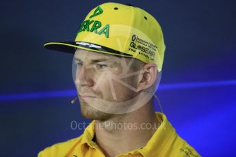 World © Octane Photographic Ltd. Formula 1 - Italian Grand Prix – Thursday Driver Press Conference – Part 2. Nico Hulkenberg - Renault Sport F1 Team. Monza, Italy. Thursday 31st August 2017. Digital Ref: 1935LB1D0739