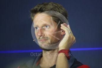 World © Octane Photographic Ltd. Formula 1 - Italian Grand Prix – Thursday Driver Press Conference – Part 2. Romain Grosjean - Haas F1 Team. Monza, Italy. Thursday 31st August 2017. Digital Ref: 1935LB1D0745