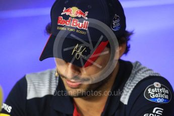 World © Octane Photographic Ltd. Formula 1 - Italian Grand Prix – Thursday Driver Press Conference – Part 2. Carlos Sainz - Scuderia Toro Rosso. Monza, Italy. Thursday 31st August 2017. Digital Ref: 1935LB1D0755